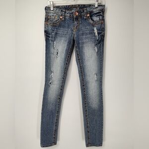 Amethyst Jeans Blue Distressed Skinny Jeans Size Women's Size 5